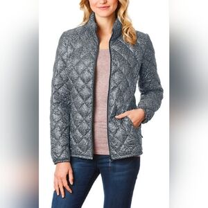 Women's XS 32 Degrees Quilted Down Jacket Ultralight Packable Gray